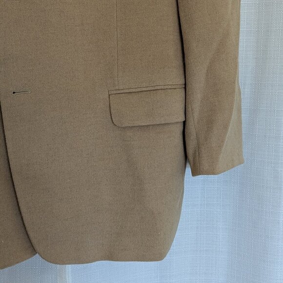 T.‎ Harris London Camel Hair Blazer Sport Coat 2 Buttons 46R Tan Color - Picture 4 of 12